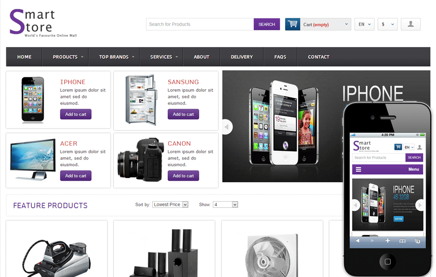 Smart Store Online Shopping Mobile site Template