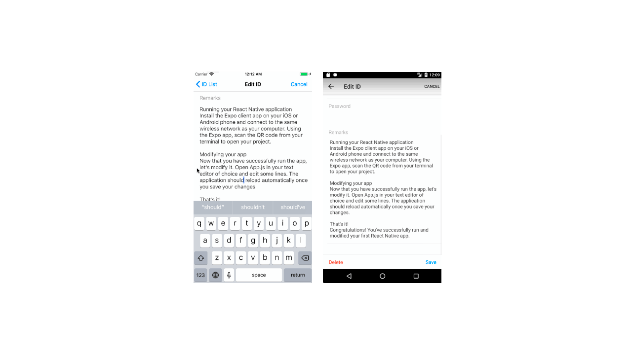 REACT NATIVE INPUT SCROLL VIEW