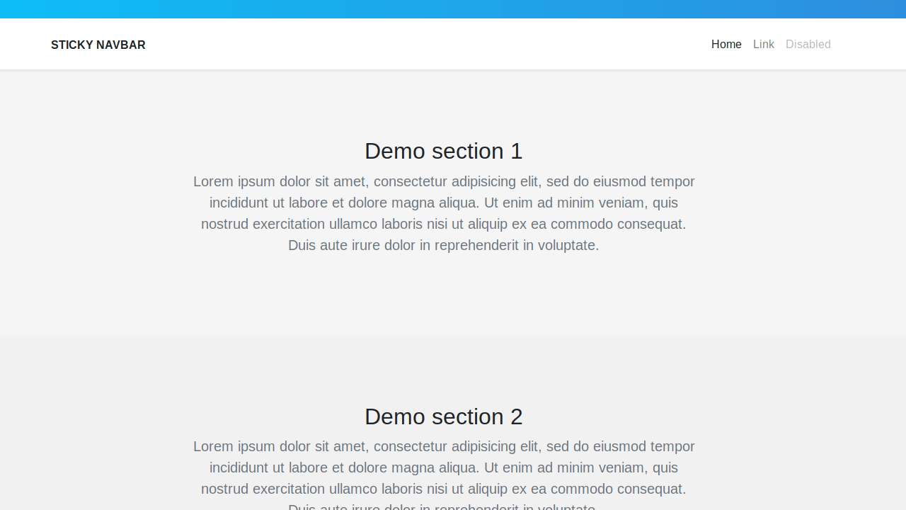 BOOTSTRAP STICKY NAVBAR