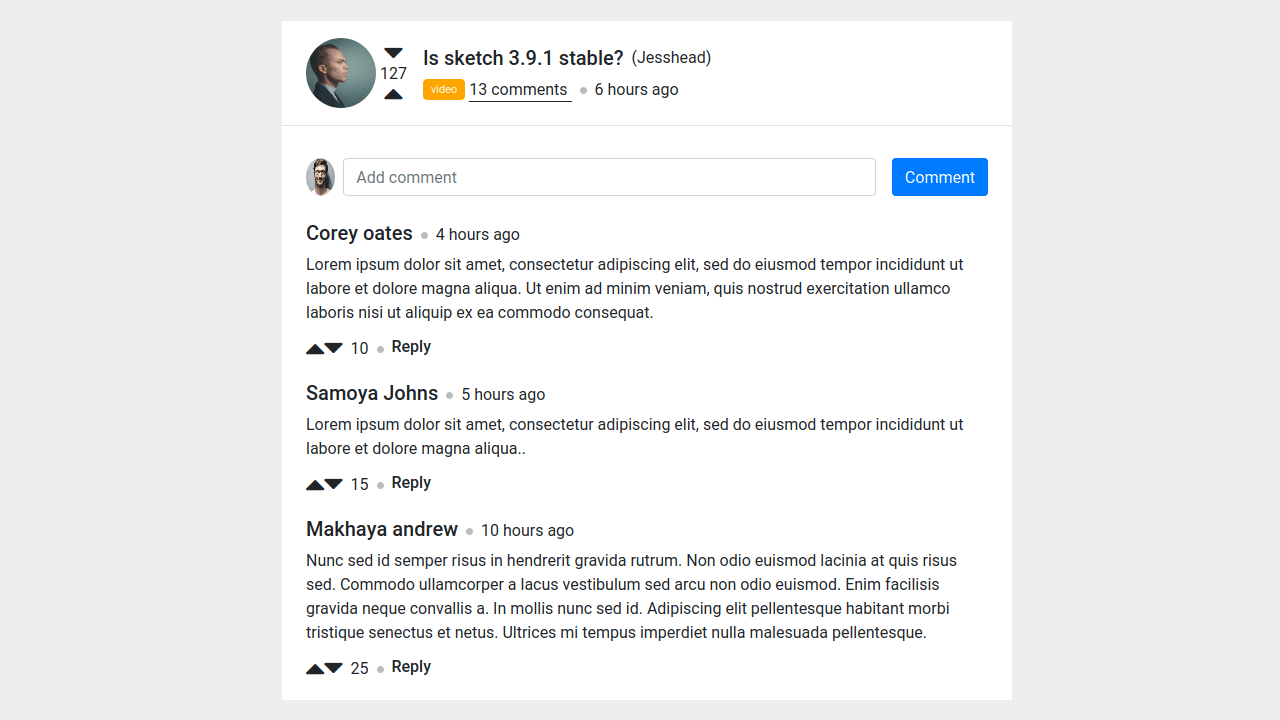 BOOTSTRAP 4 COMMENT SECTION