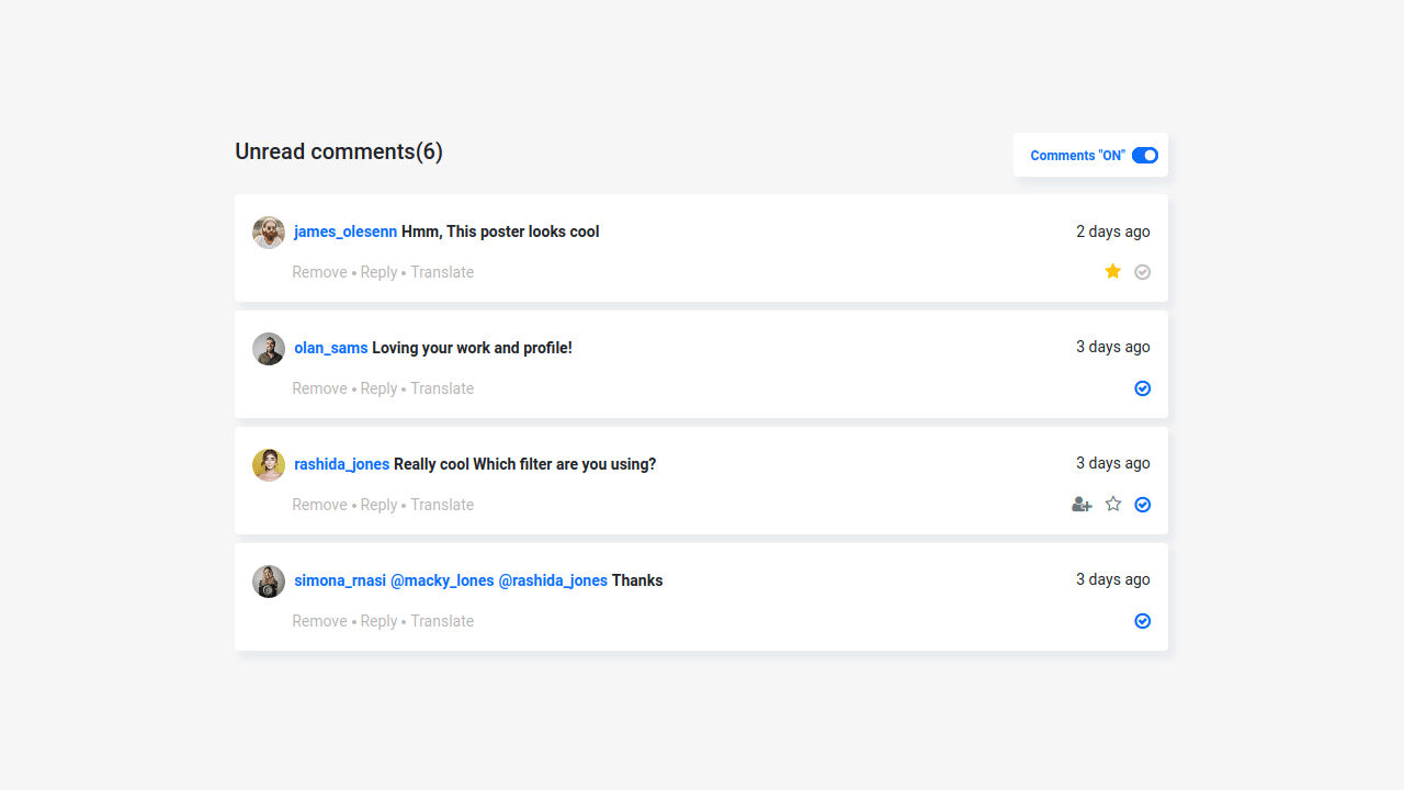 BOOTSTRAP 5 COMMENTS LIST