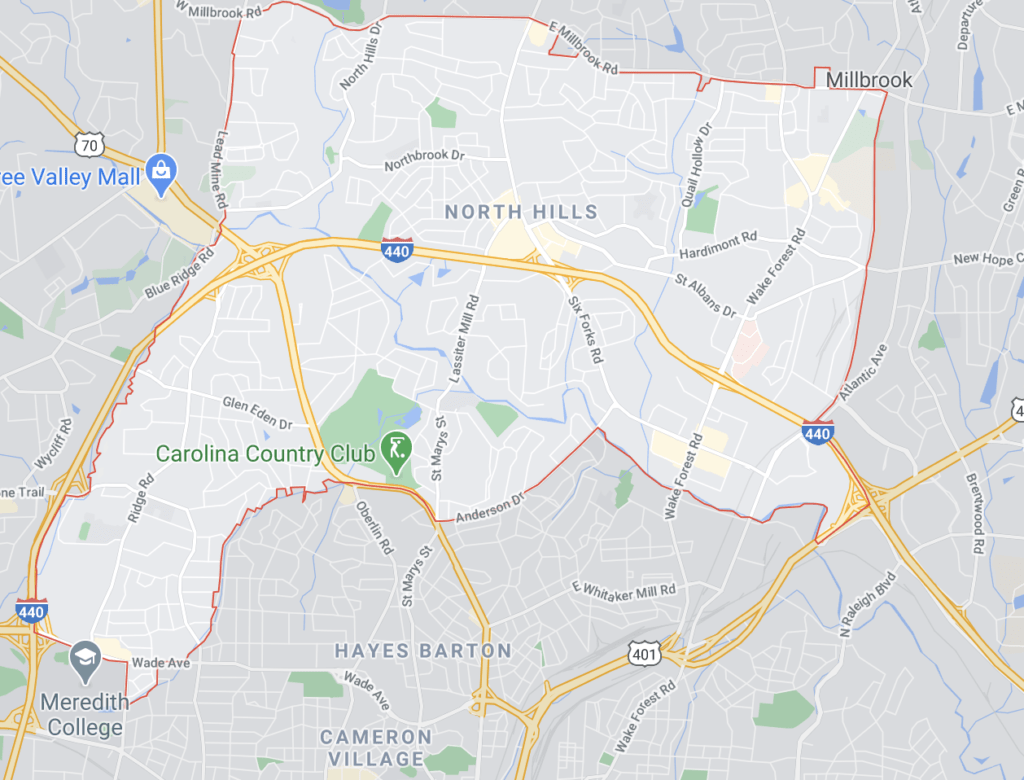 Google Maps Raleigh Nc America's Hottest Neighborhoods North Hills In Raleigh, North Carolina