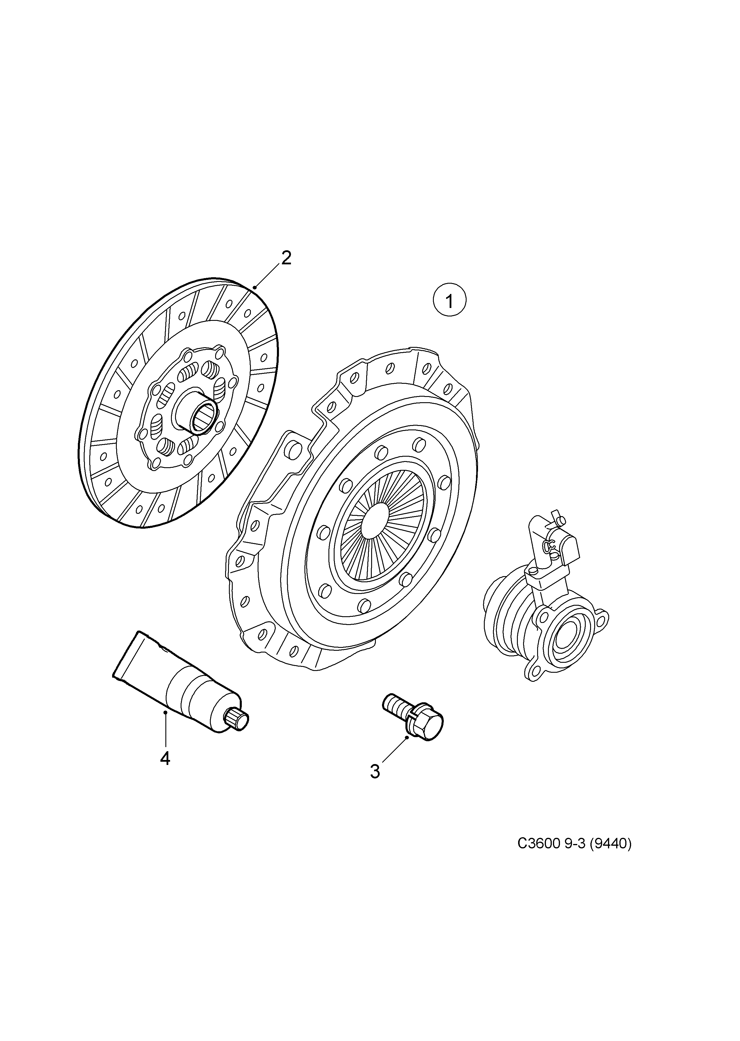 Saab 93 (9440) Clutch, clutch disc, (20052012) , Z19DT,Z19DTH