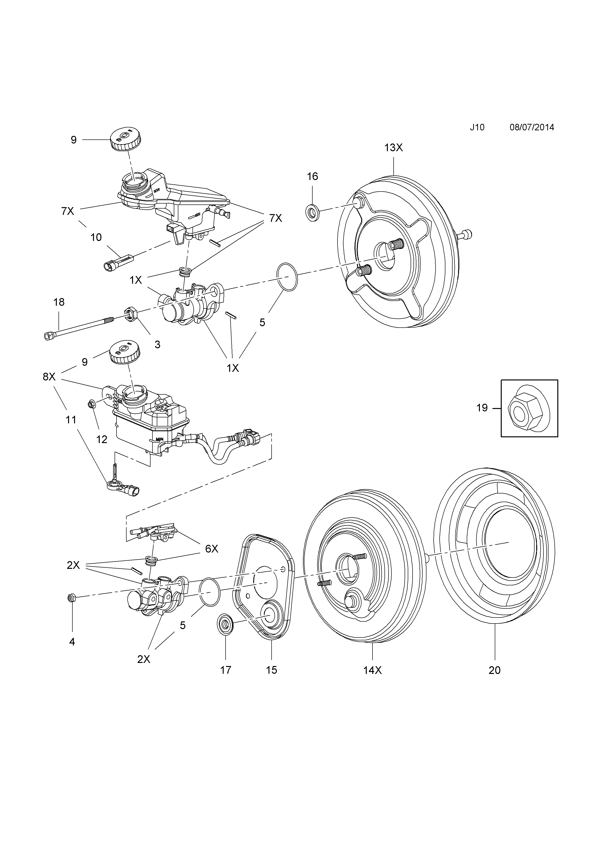 Opel MOKKA Brake fluid reservoir > EPC Online >