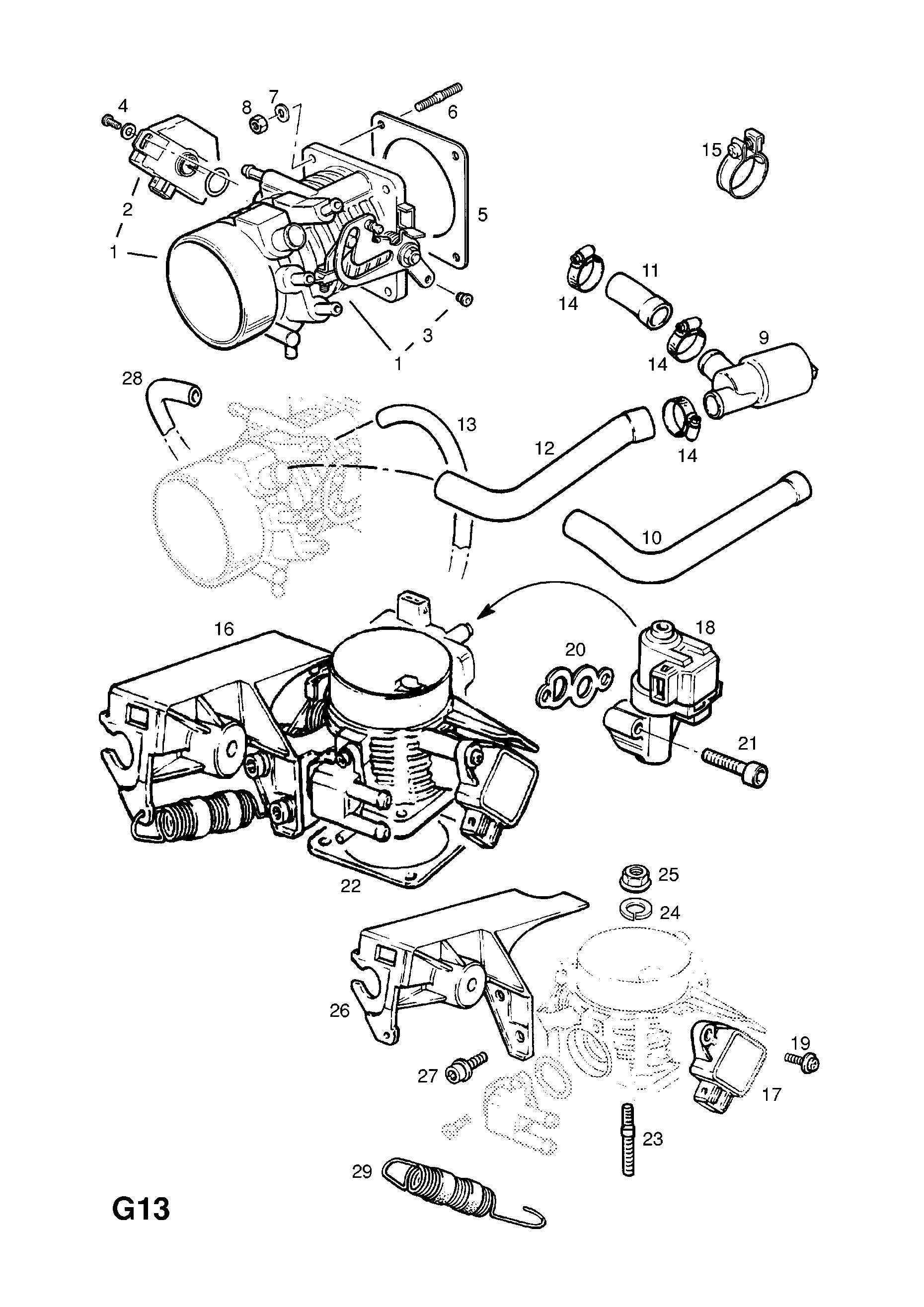Opel FRONTERAA Throttle valve body > EPC Online >