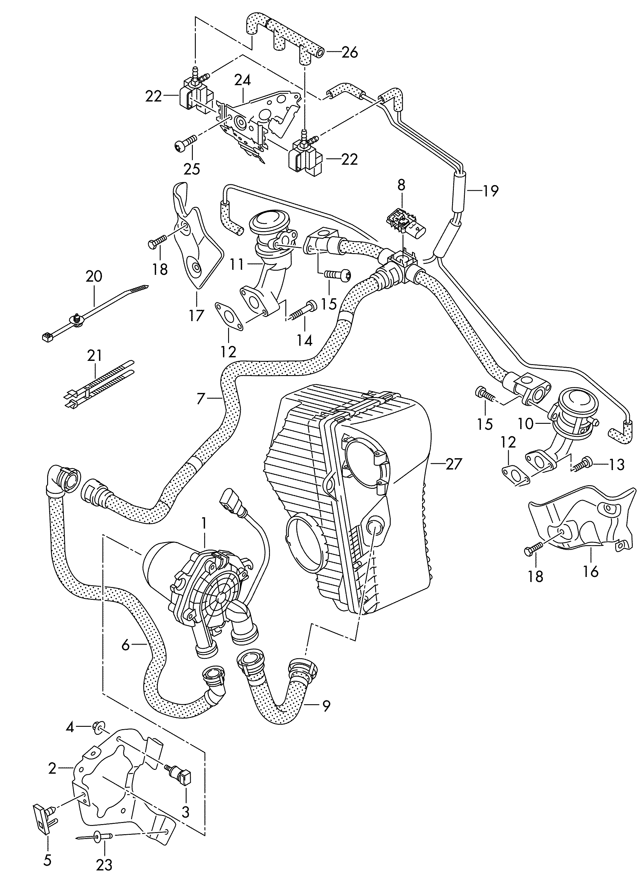 Volkswagen Touareg (2011 - 2012) - Secondary air pump. > ETKA Online
