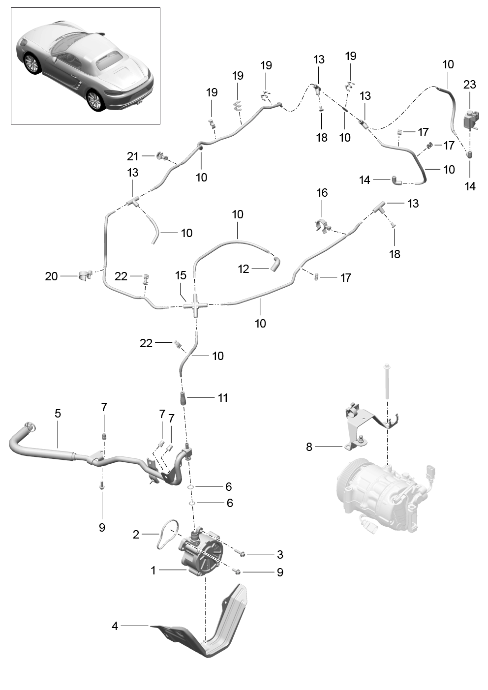 Porsche 718 Boxster (2017 2017) Vacuum pump. Engine. Vacuum system