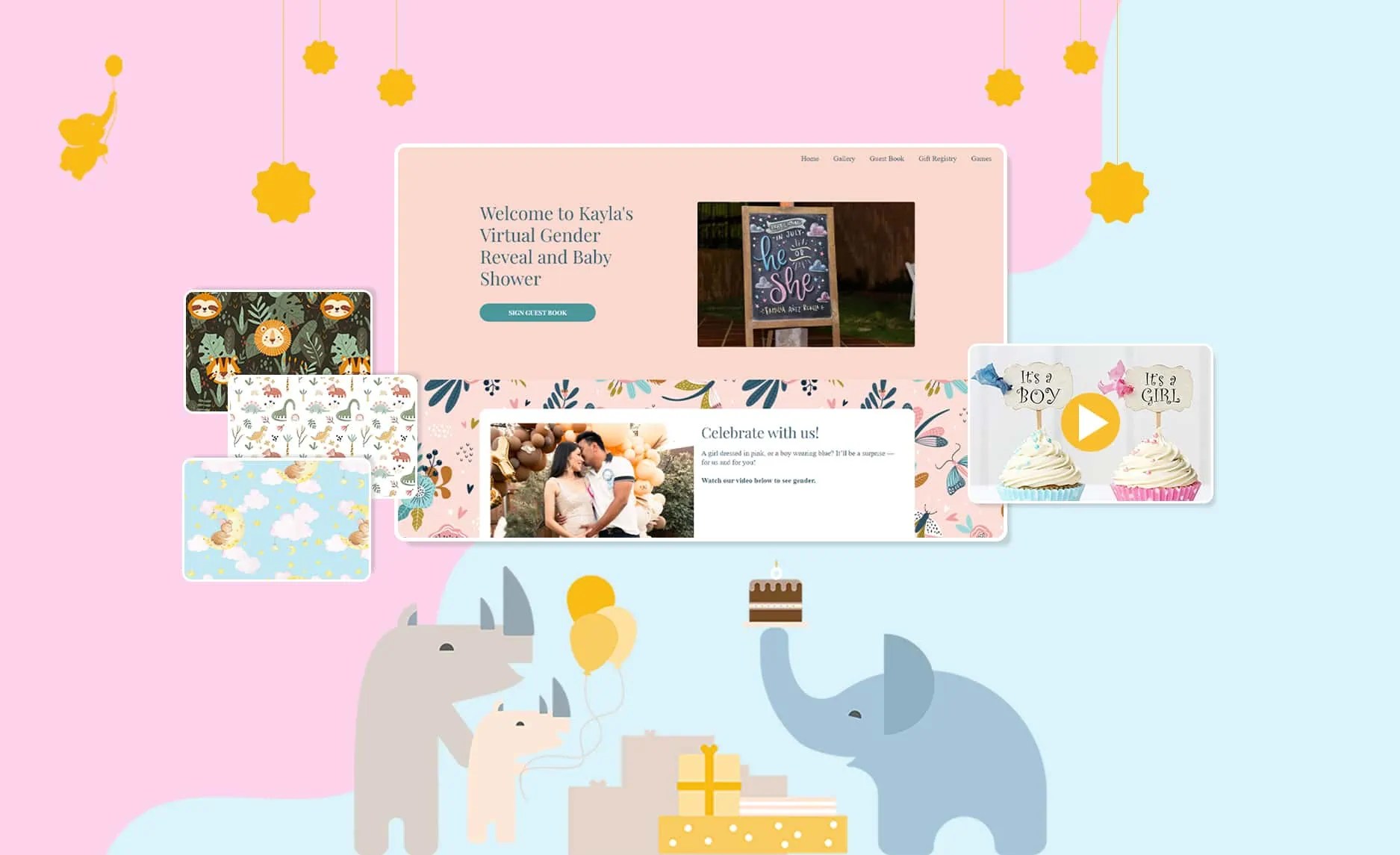Create Your Gender Reveal site with babyshower