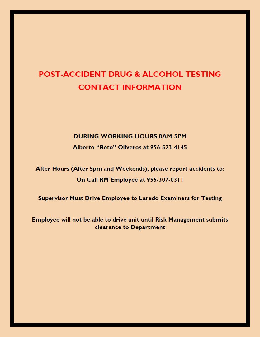 Post Accident Drug and Alcohol Testing