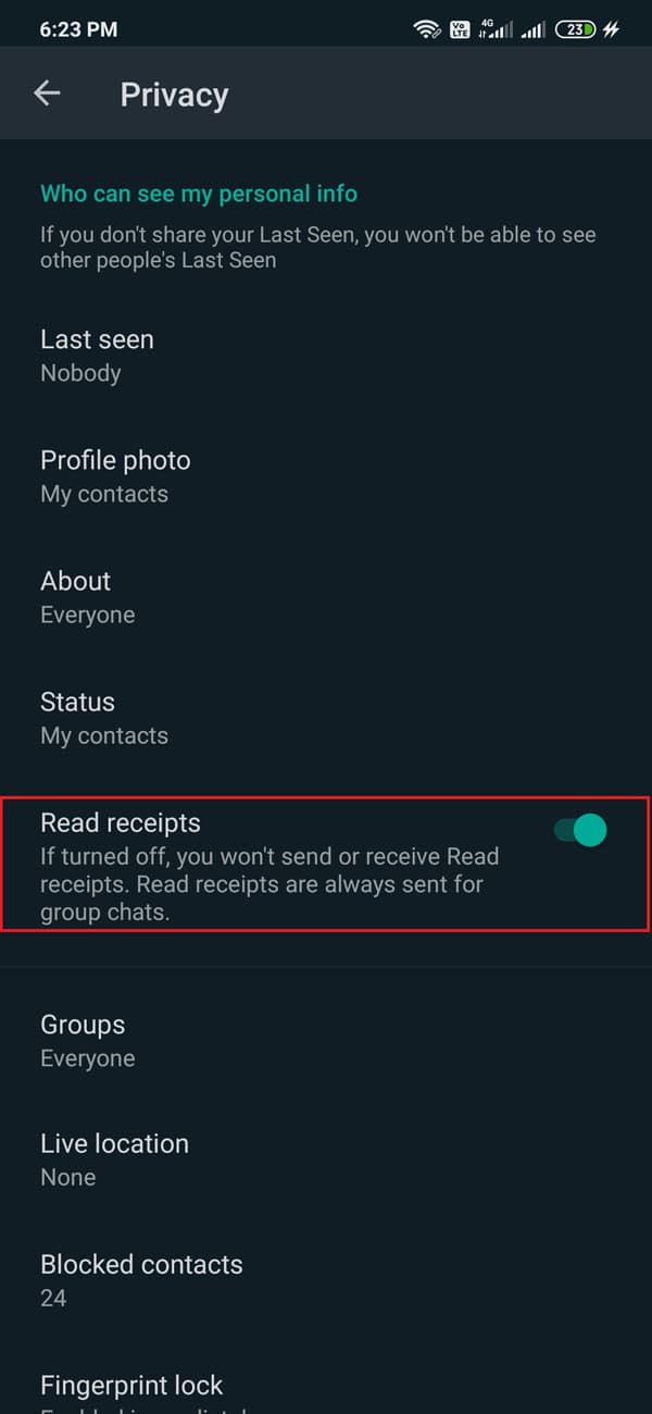WhatsApp Read Receipts कैसे Enable करे?  Blogger Tips