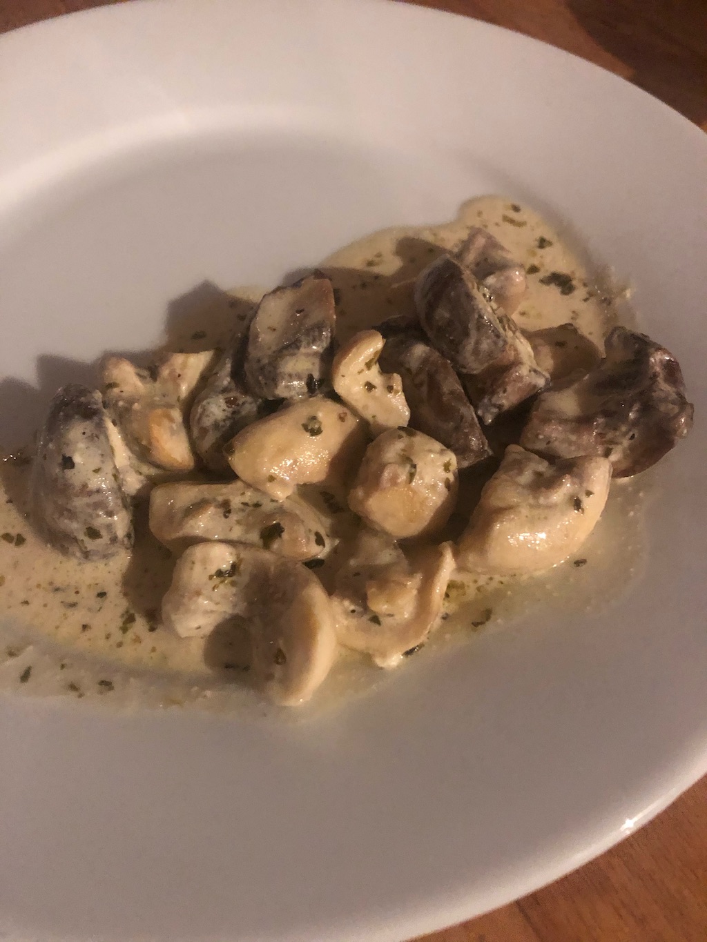 Champignons in creme fraiche saus