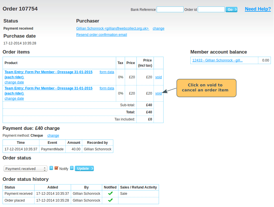 Partially cancelling orders