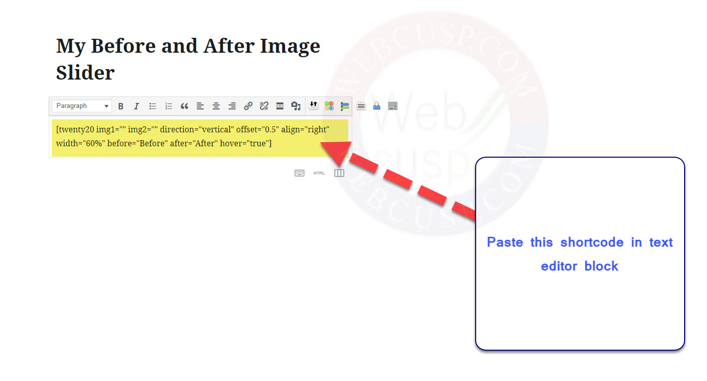 How to add Before After image slider in WordPress