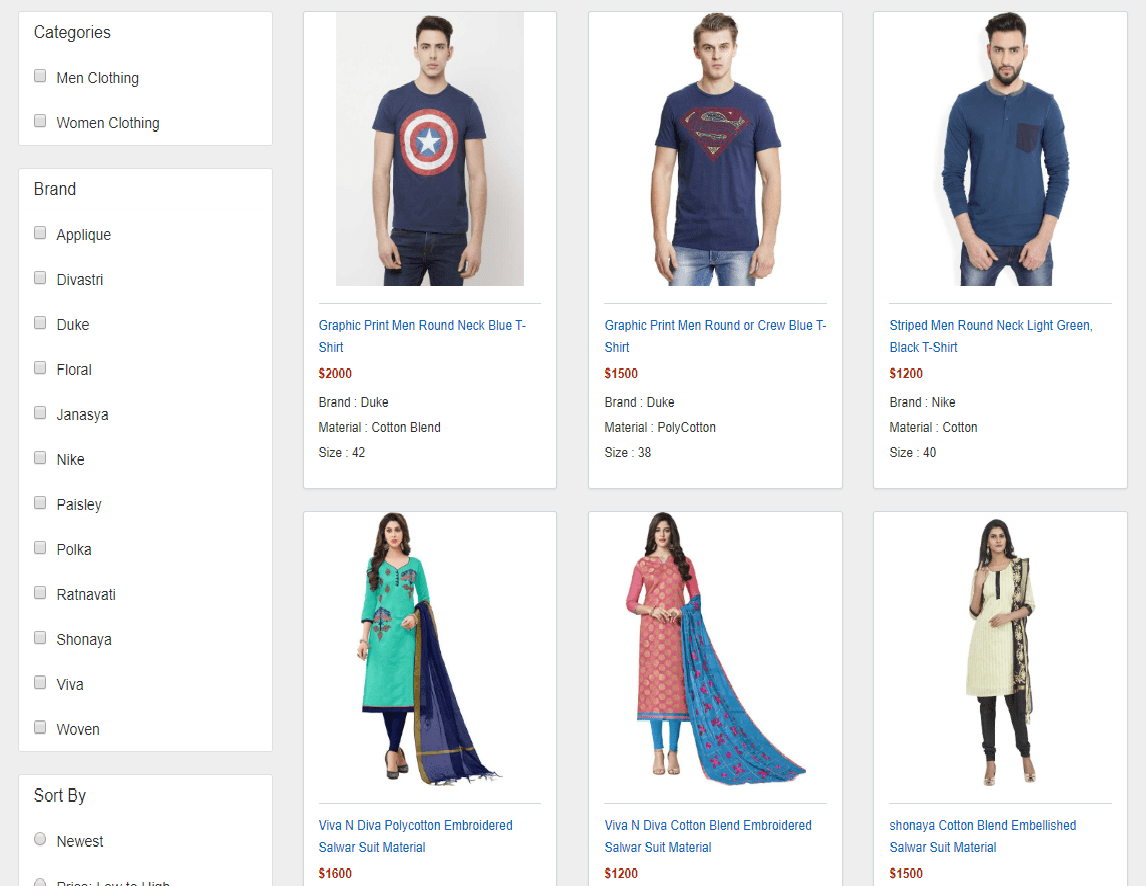 product search filtering php mysqlmin WD
