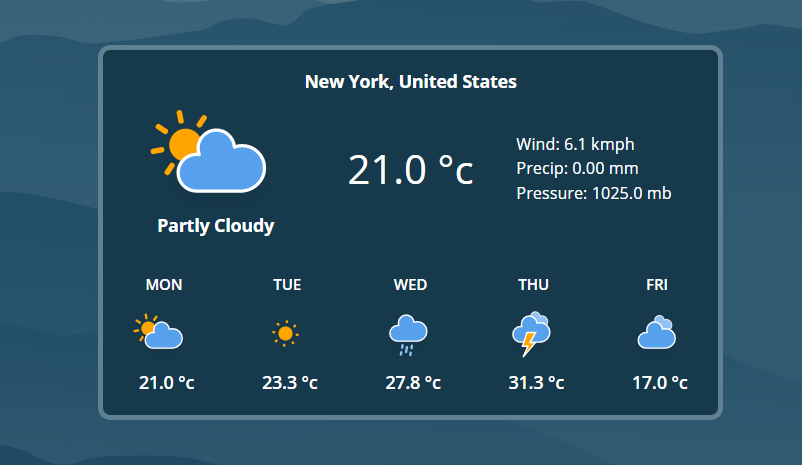 build weather website with phpmin WD