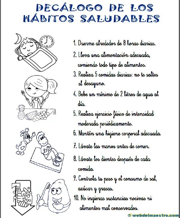 Hábitos saludables Web del maestro