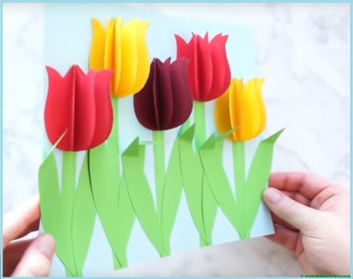 Manualidades tulipanes de papel Web del maestro