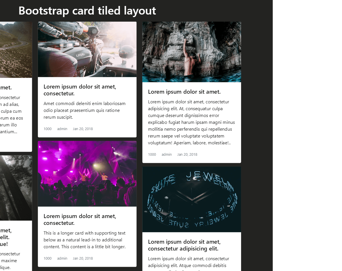Bootstrap card tile layout  Designer Wall