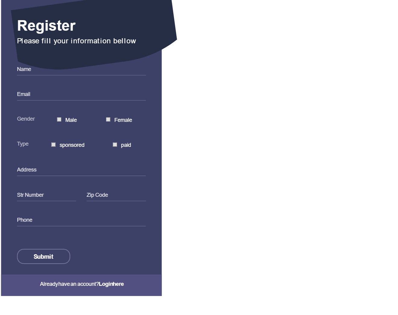 Registration Form with an Animated Background  Designer Wall