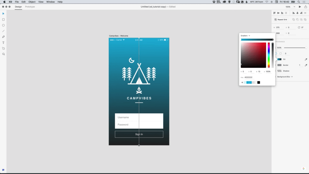 Creating Gradients in Adobe XD masters Gallery