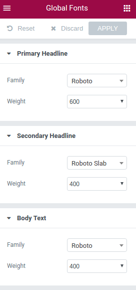 Global Fonts