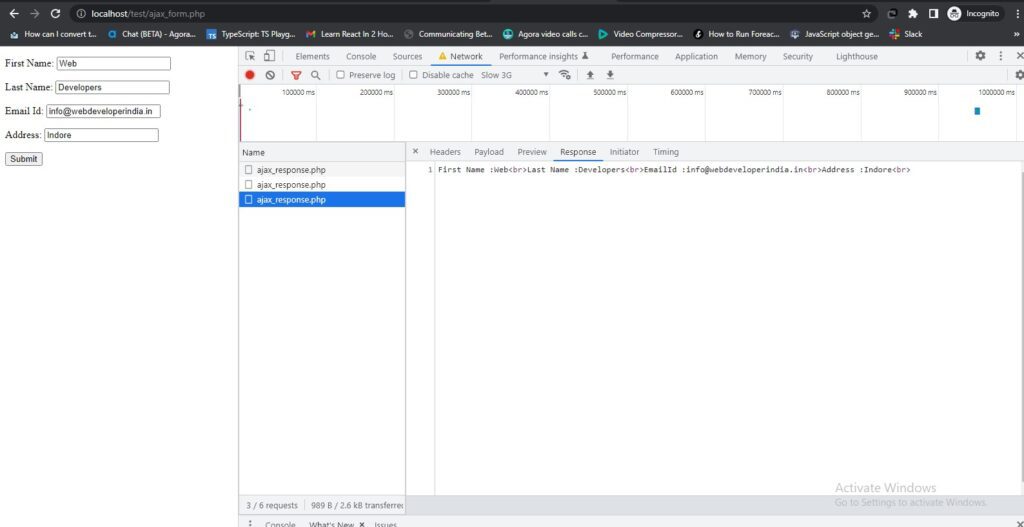 How to submit HTML Form Using jQuery Ajax in PHP webdeveloperindia.in