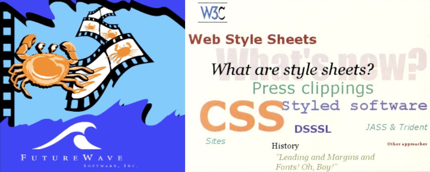 1996 Flash and CSS Bring Design to the   Development History