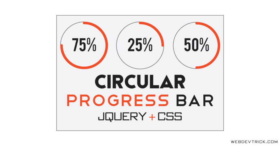 jQuery Circular Progress Bar With CSS Circle/Radial Progress Bar
