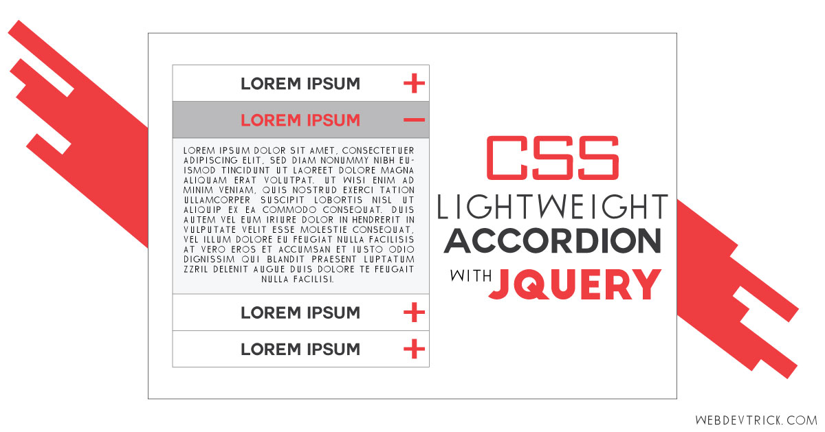 CSS Lightweight Accordion jQuery Accordion With Lightweight Design