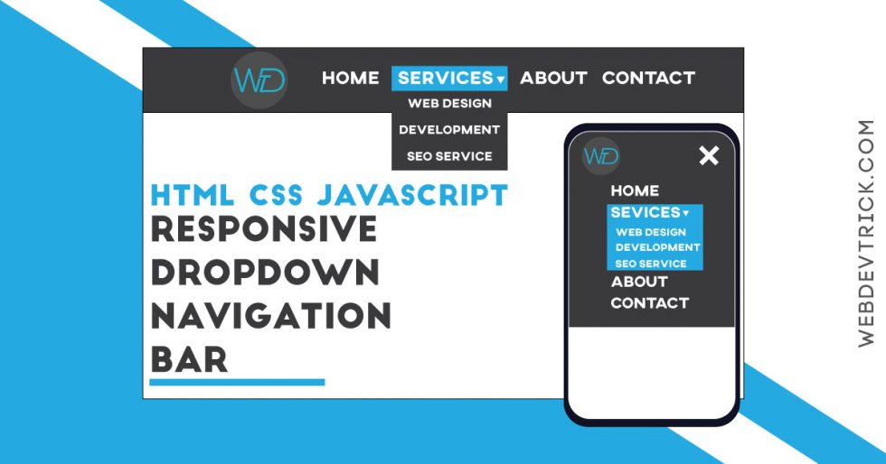 CSS Responsive Navbar With HTML & JavaScript Dropdown Menu