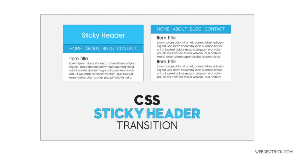 CSS Sticky Header Transition With jQuery Animated Header Section Stick