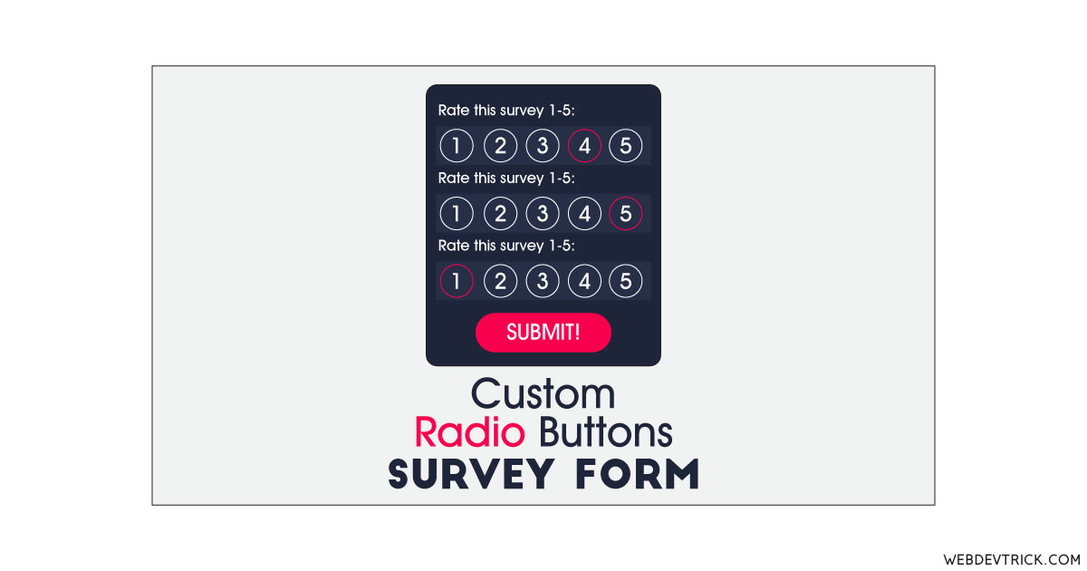 Custom Radio Button Survey With CSS and jQuery Rate Survey Form