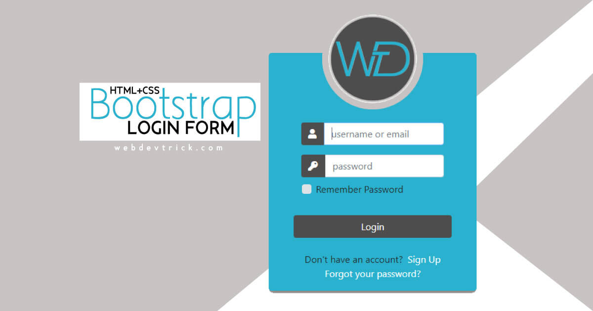 Free Bootstrap Login Form Source Code  Dev Trick