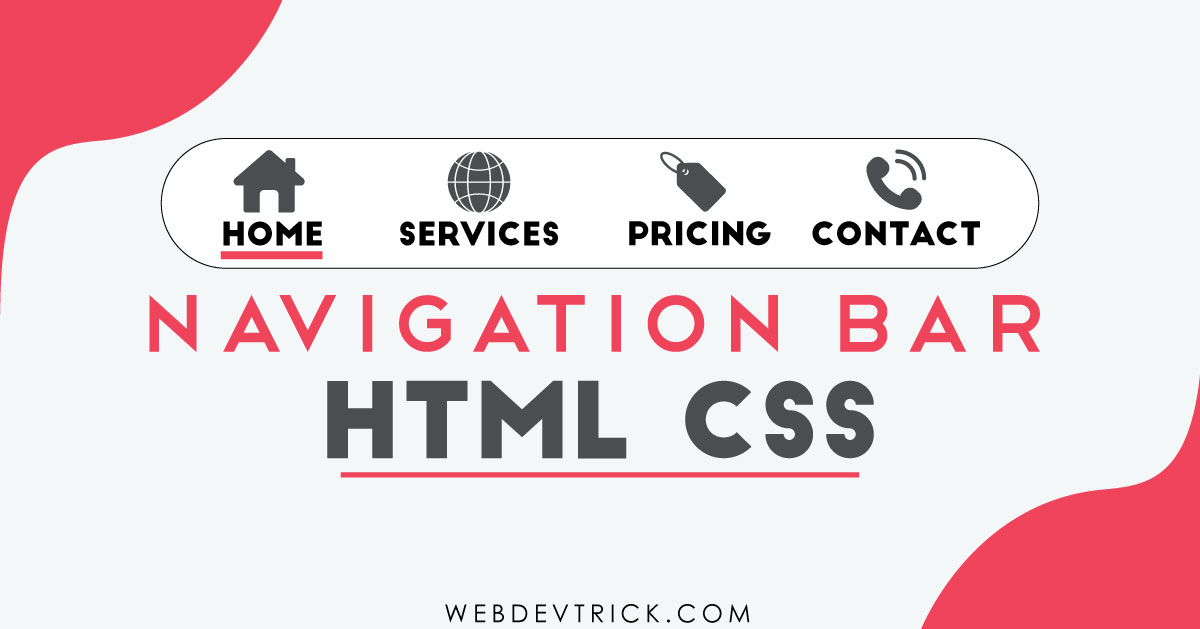 HTML CSS Navigation Bar With Mouse Hover Effect Simple Navbar