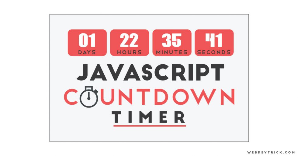 JavaScript Countdown Timer With CSS UI Pure JS Countdown Clock