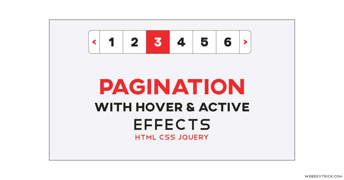 jQuery Pagination Hover and Active Effect With CSS Pagination Design