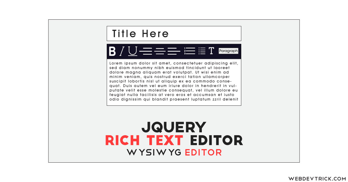 jQuery WYSIWYG Editor With Basic Features jQuery Rich Text Editor
