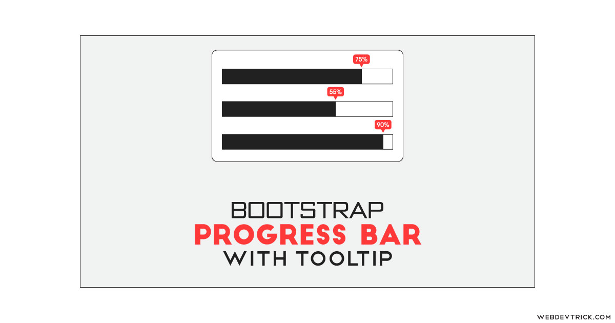 Bootstrap Tooltip Progress Bar Animation Percentage Values in Tooltip