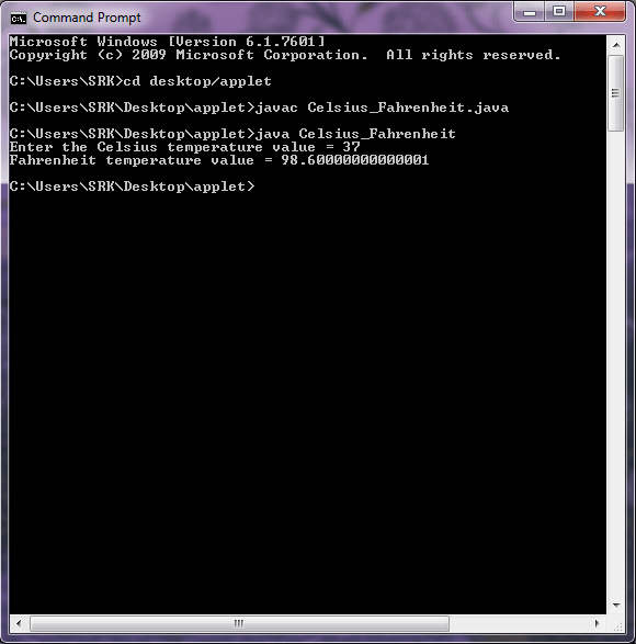 Java program to convert Celsius to Fahrenheit using Scanner