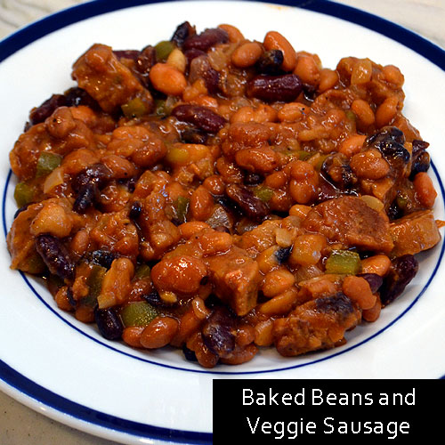 Baked Beans and Veggie Sausage