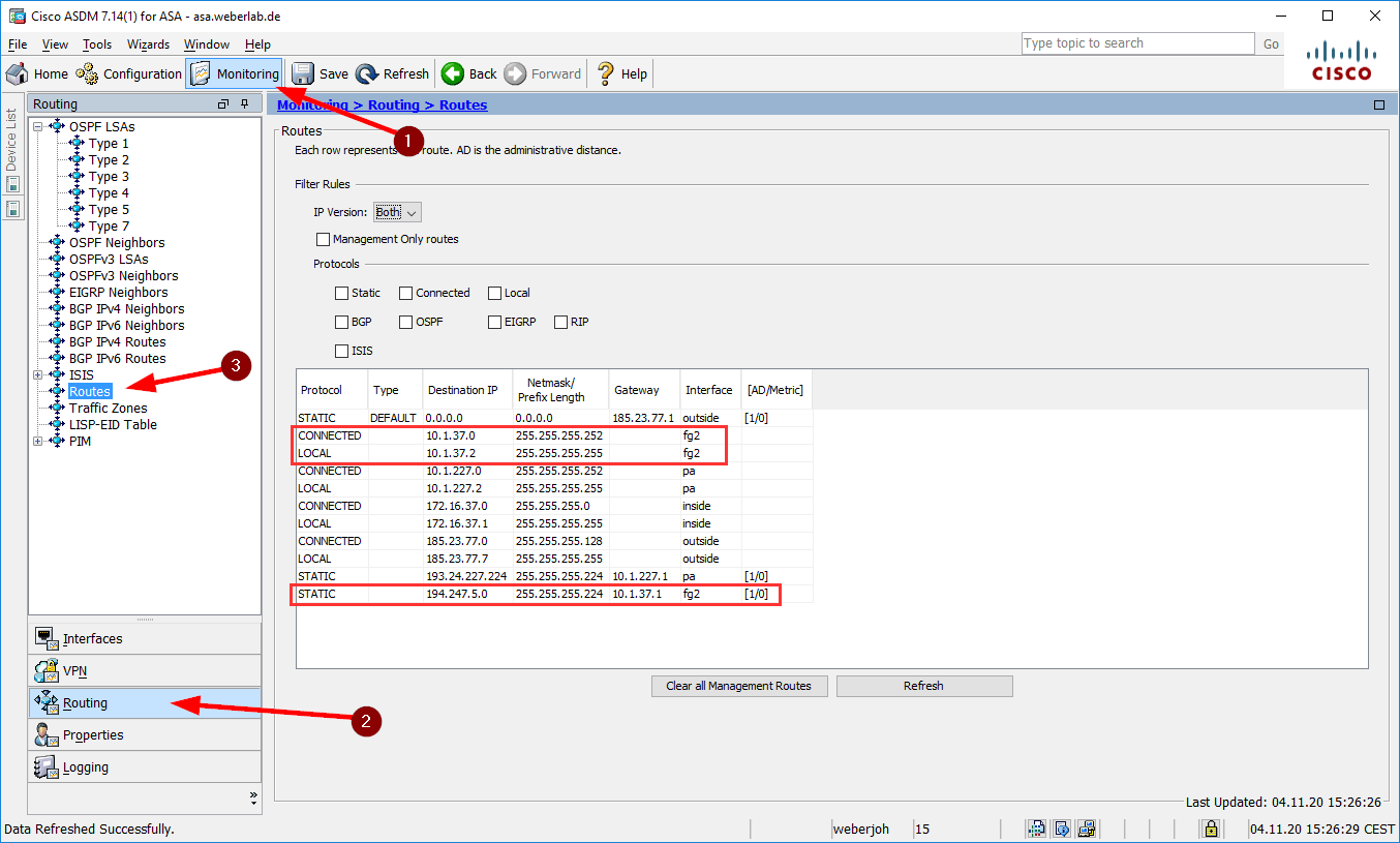 RouteBased VPN Tunnel FortiGate Cisco ASA