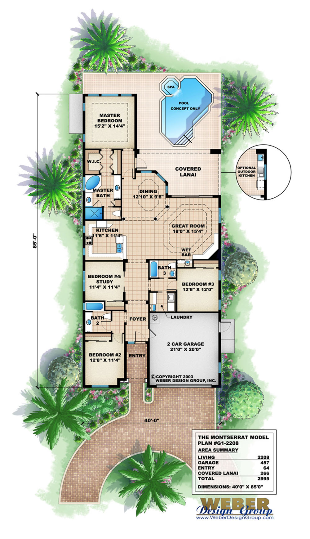 Mediterranean House Plan Waterfront Golf Course Bungalow Home Plan