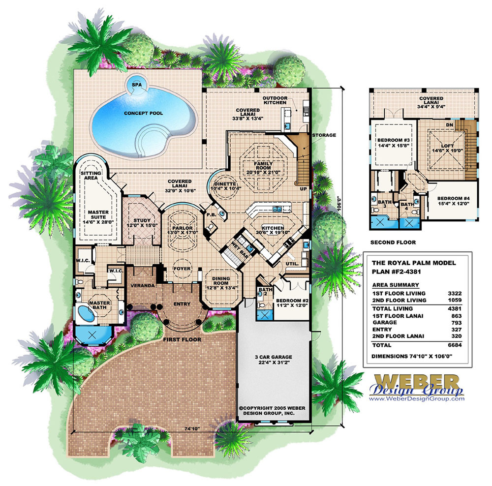 Royal Palm House Plan Weber Design Group; Naples, FL.