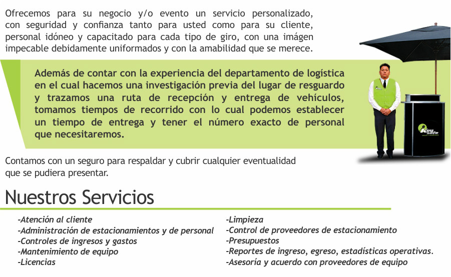 Key Safe Valet Parking » Nuestros Servicios valet parking