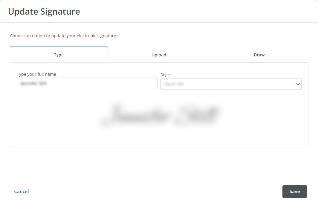 Update Your Electronic Signature