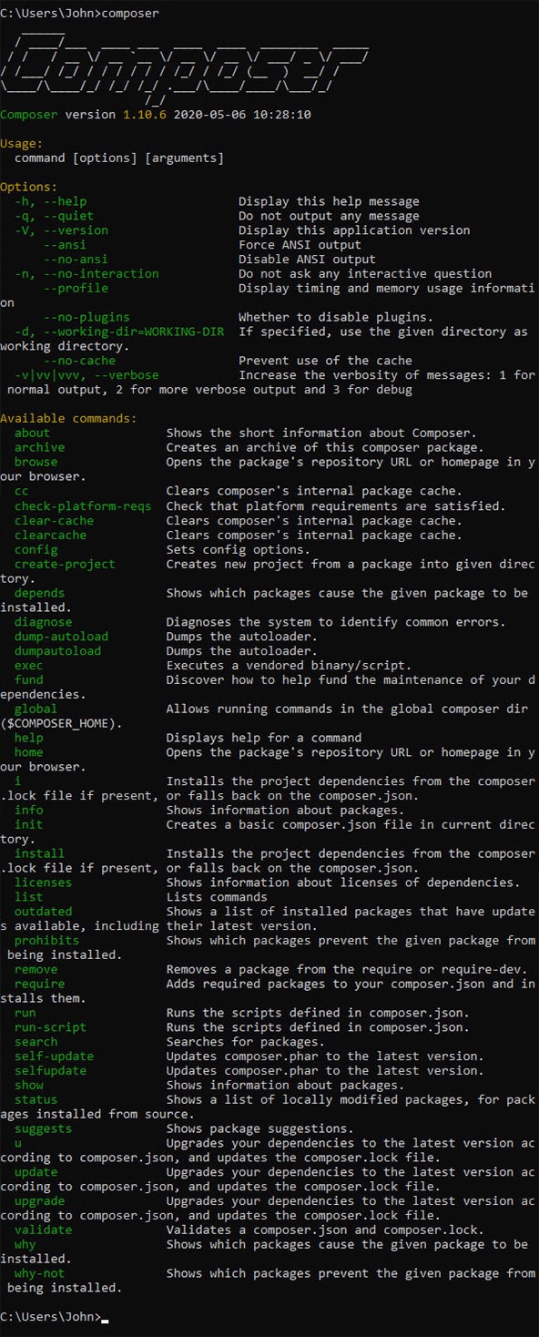 How to Install Composer on Windows 10 WebFire Designs
