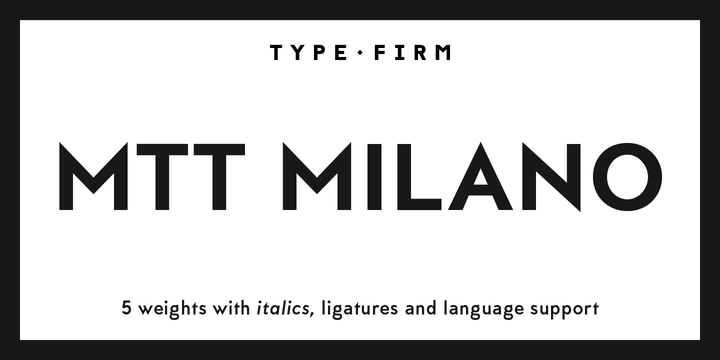 Шрифт MTT Milano скачать для Web или