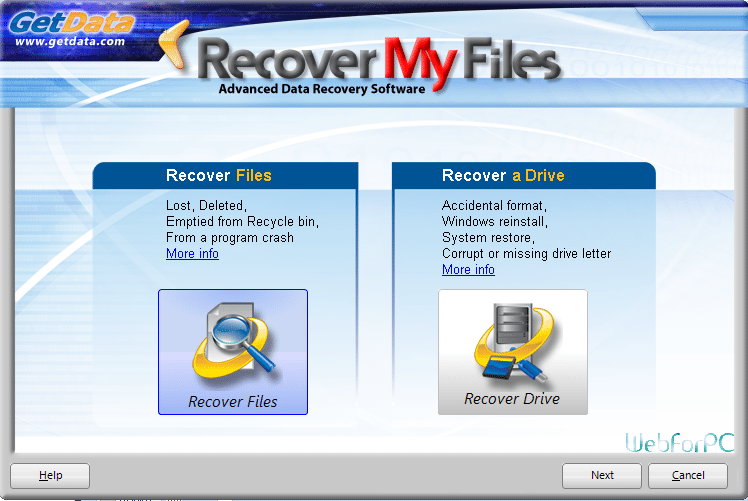Recover My Files Free Download for Data Recovery WebForPC