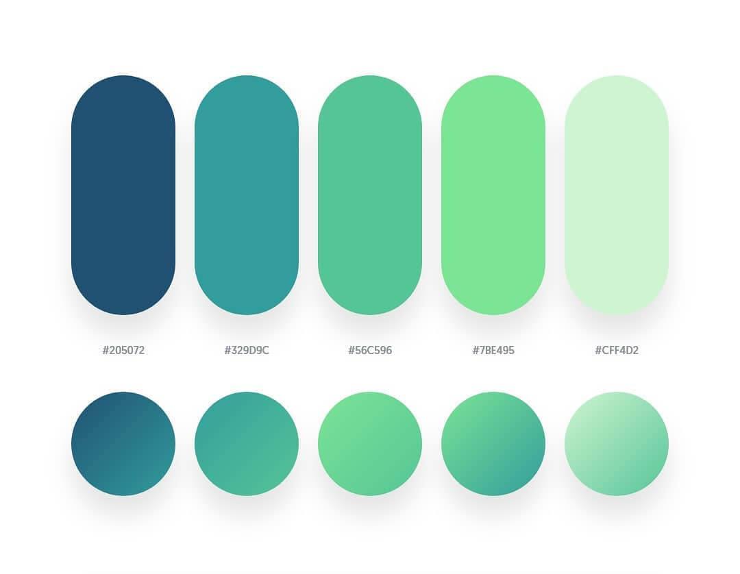 40 Beautiful Color Palettes With Their Similar Gradient Palettes
