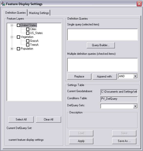ArcGIS Desktop Help 9.3 Working with definition query sets